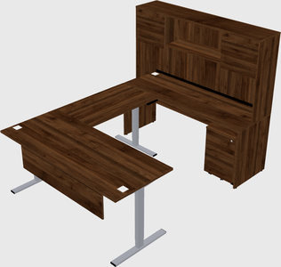 Sit-to-stand u-shaped desk