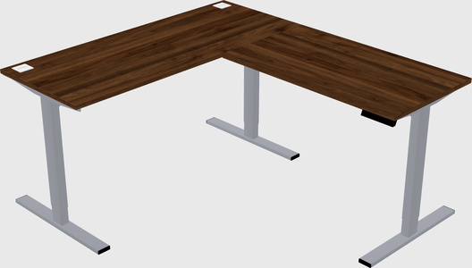 Sit-to-stand l-shaped desk
