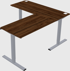 Sit-to-stand l-shaped desk