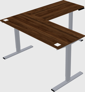 Sit-to-stand l-shaped desk