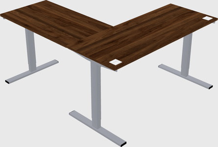 Sit-to-stand l-shaped desk