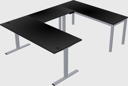 Sit-to-stand u-shaped desk