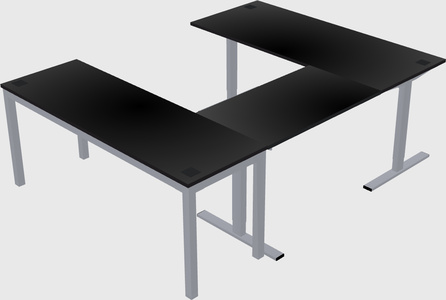 Sit-to-stand u-shaped desk
