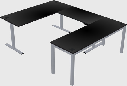 Sit-to-stand u-shaped desk