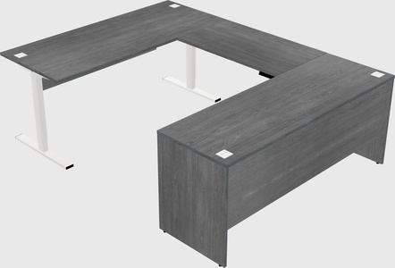 Sit-to-stand u-shaped desk