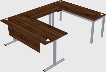 Sit-to-stand u-shaped desk