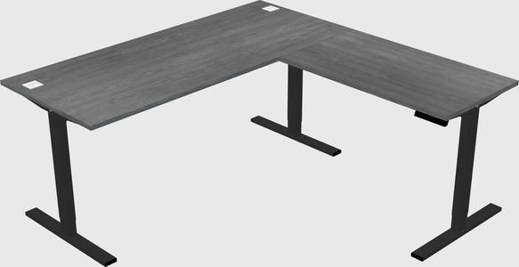 Sit-to-stand l-shaped desk