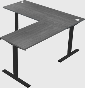 Sit-to-stand l-shaped desk