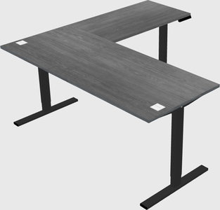 Sit-to-stand l-shaped desk