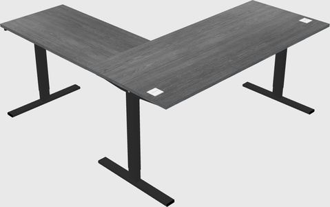 Sit-to-stand l-shaped desk