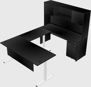 Sit-to-stand u-shaped desk