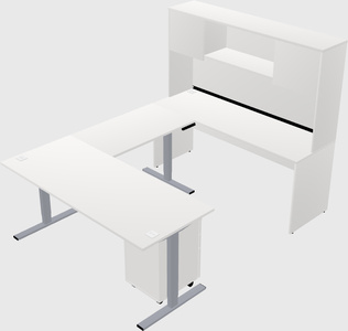 Sit-to-stand u-shaped desk