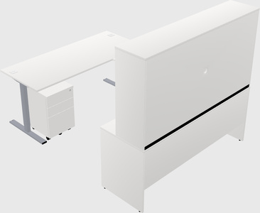 Sit-to-stand u-shaped desk