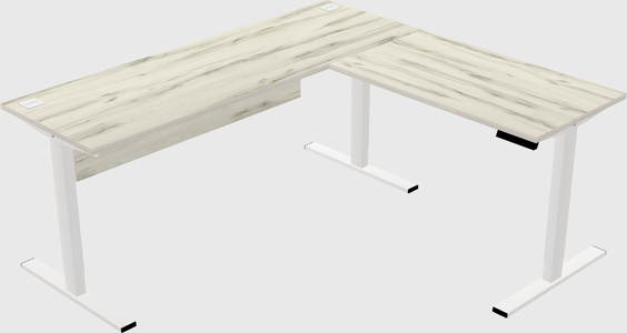 Sit-to-stand l-shaped desk