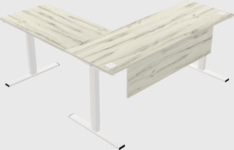 Sit-to-stand l-shaped desk