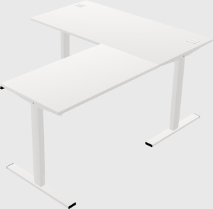 Sit-to-stand l-shaped desk