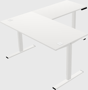 Sit-to-stand l-shaped desk