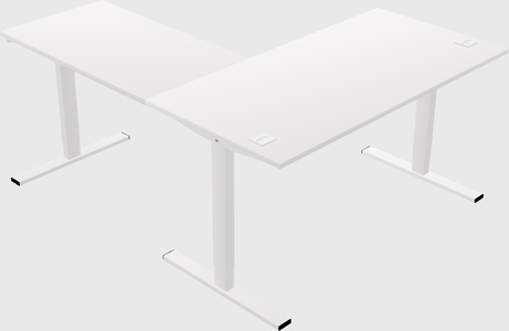 Sit-to-stand l-shaped desk