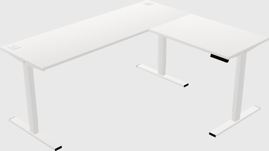 Sit-to-stand l-shaped desk