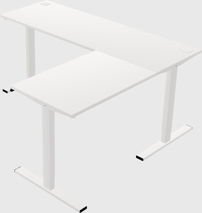 Sit-to-stand l-shaped desk
