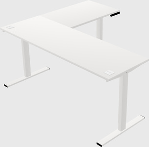 Sit-to-stand l-shaped desk
