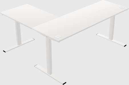 Sit-to-stand l-shaped desk