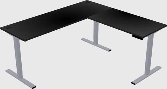 Sit-to-stand l-shaped desk