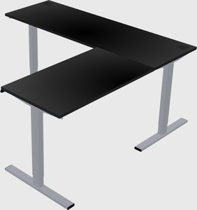 Sit-to-stand l-shaped desk