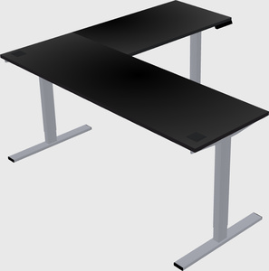 Sit-to-stand l-shaped desk