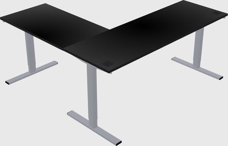 Sit-to-stand l-shaped desk