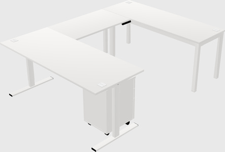 Sit-to-stand u-shaped desk