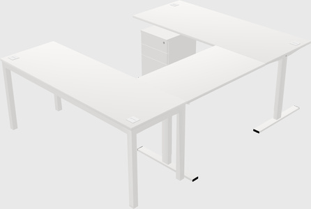 Sit-to-stand u-shaped desk