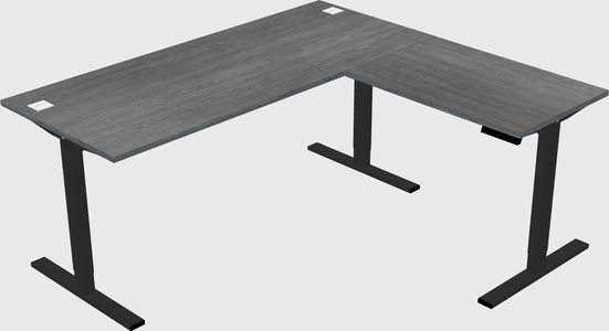 Sit-to-stand l-shaped desk