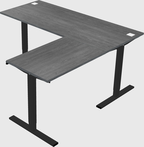Sit-to-stand l-shaped desk