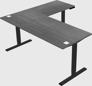Sit-to-stand l-shaped desk