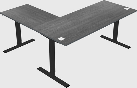Sit-to-stand l-shaped desk