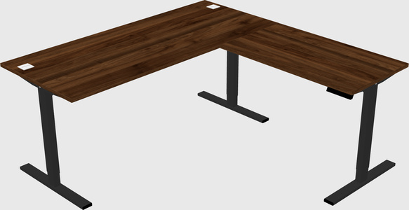Sit-to-stand l-shaped desk
