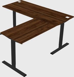 Sit-to-stand l-shaped desk