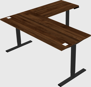 Sit-to-stand l-shaped desk