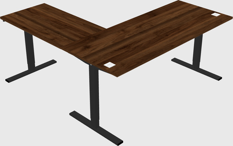 Sit-to-stand l-shaped desk