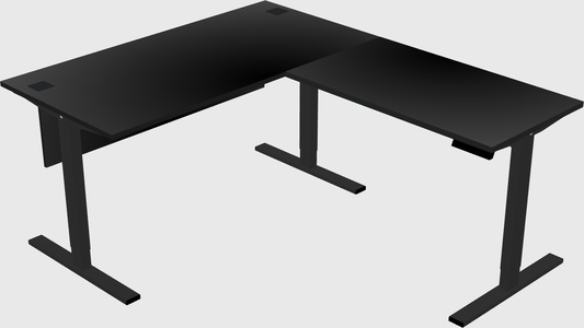 Sit-to-stand L-shaped Desk
