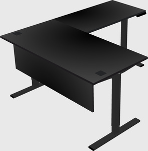 Sit-to-stand l-shaped desk