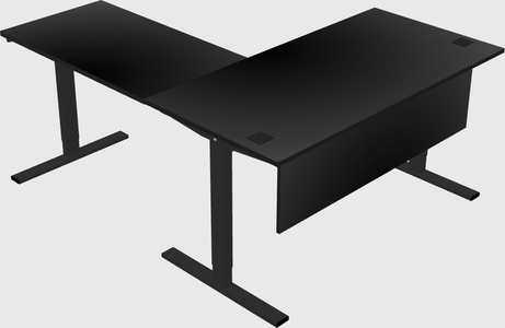 Sit-to-stand l-shaped desk