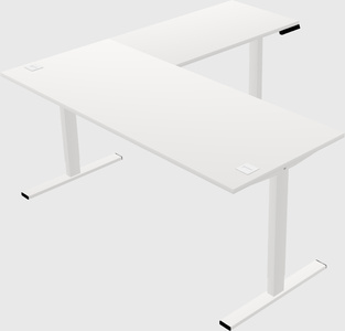Sit-to-stand l-shaped desk