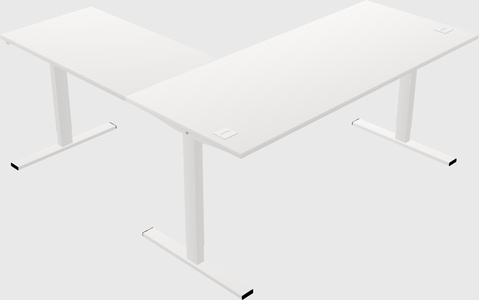 Sit-to-stand l-shaped desk
