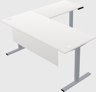 Sit-to-stand l-shaped desk