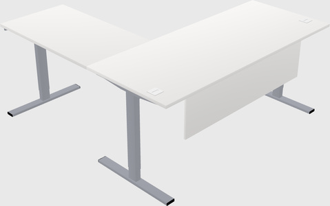 Sit-to-stand l-shaped desk