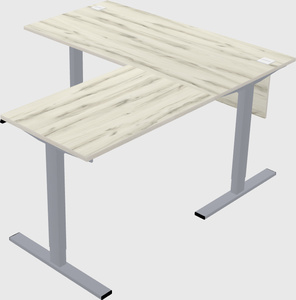 Sit-to-stand l-shaped desk