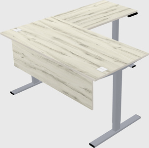 Sit-to-stand l-shaped desk