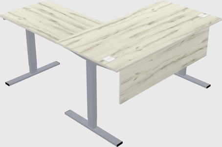 Sit-to-stand l-shaped desk